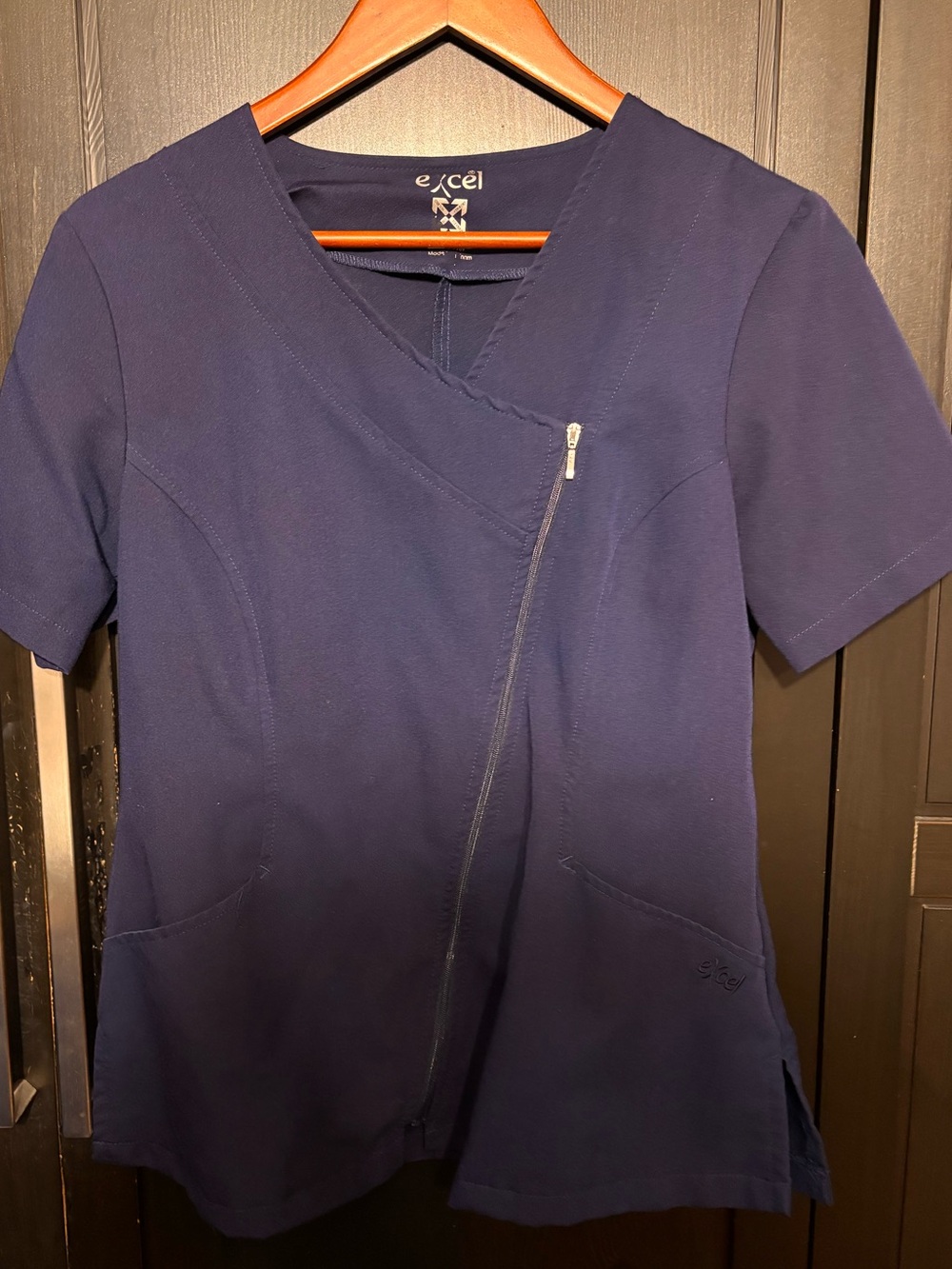 Blue top scrubs